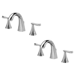 Chatfield 8 in. Widespread 2-Handle Bathroom Faucet in Polished Chrome (Set of 2)