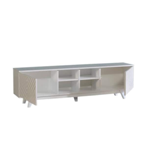 Unbranded 67in. White TV Stand Fits TV's up 66 in.