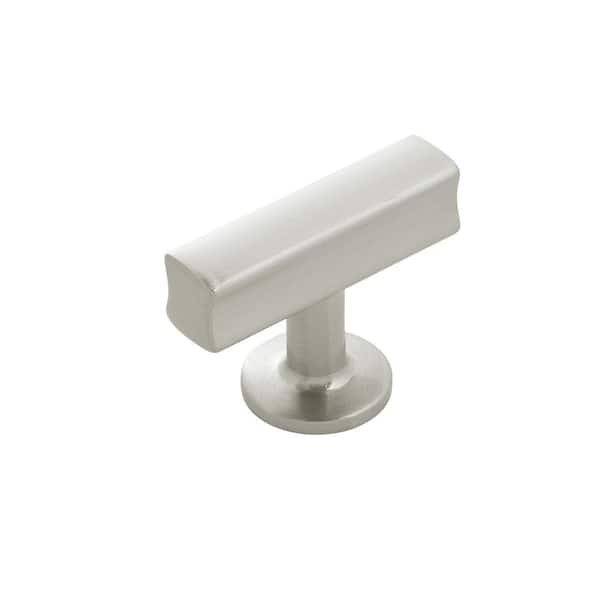 HICKORY HARDWARE Woodward 1-15/16 in. x 15/16 in. Satin Nickel Cabinet Knob (10-Pack)