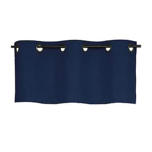 Weathermate Grommet Navy Cotton Smooth 40 in. W x 15 in. L Grommet Indoor Room Darkening Valance (One Valance)