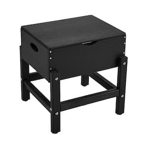 12 Qt. Black HDPE Ice Chest Table For Patio, Outdoor Side Table with Ice Bucket, Patio Cooler
