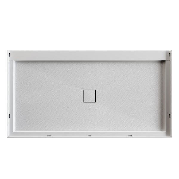 60 in. L x 32 in. W x 3.6 in. H Single Threshold Center Drain Shower Pan Base in White