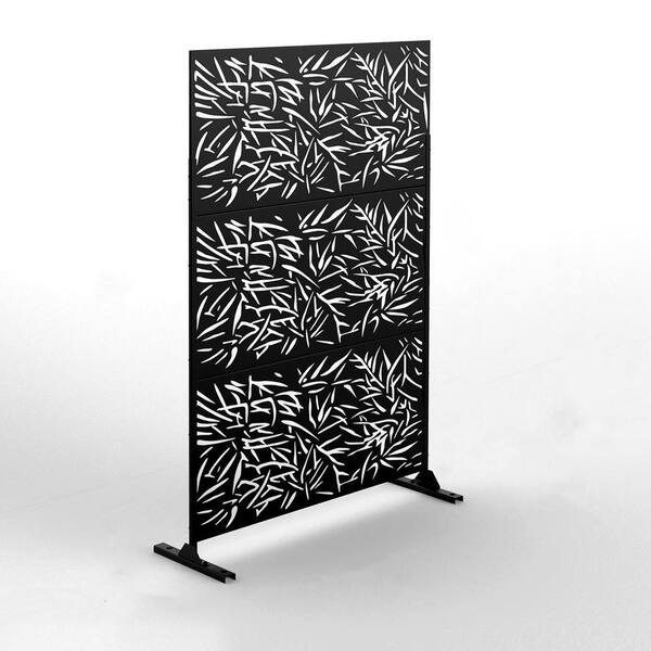 TIRAMISUBEST Black 3.93 ft. W x 6.33 ft. H Galvanized steel Privacy ...