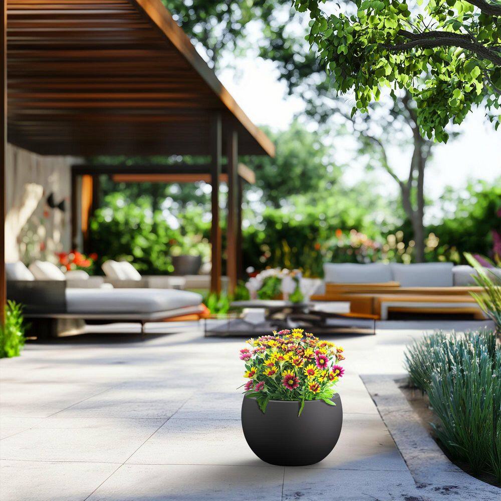 20.5 in. Large Charcoal Black(Enhanced Core) Concrete Round Planter / Pot with Drainage Holes price history on PriceWatchPro