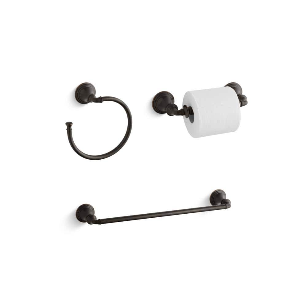 KOHLER Devonshire 3Piece Bath Hardware Set in OilRubbed Bronze 105571055410550 The Home Depot