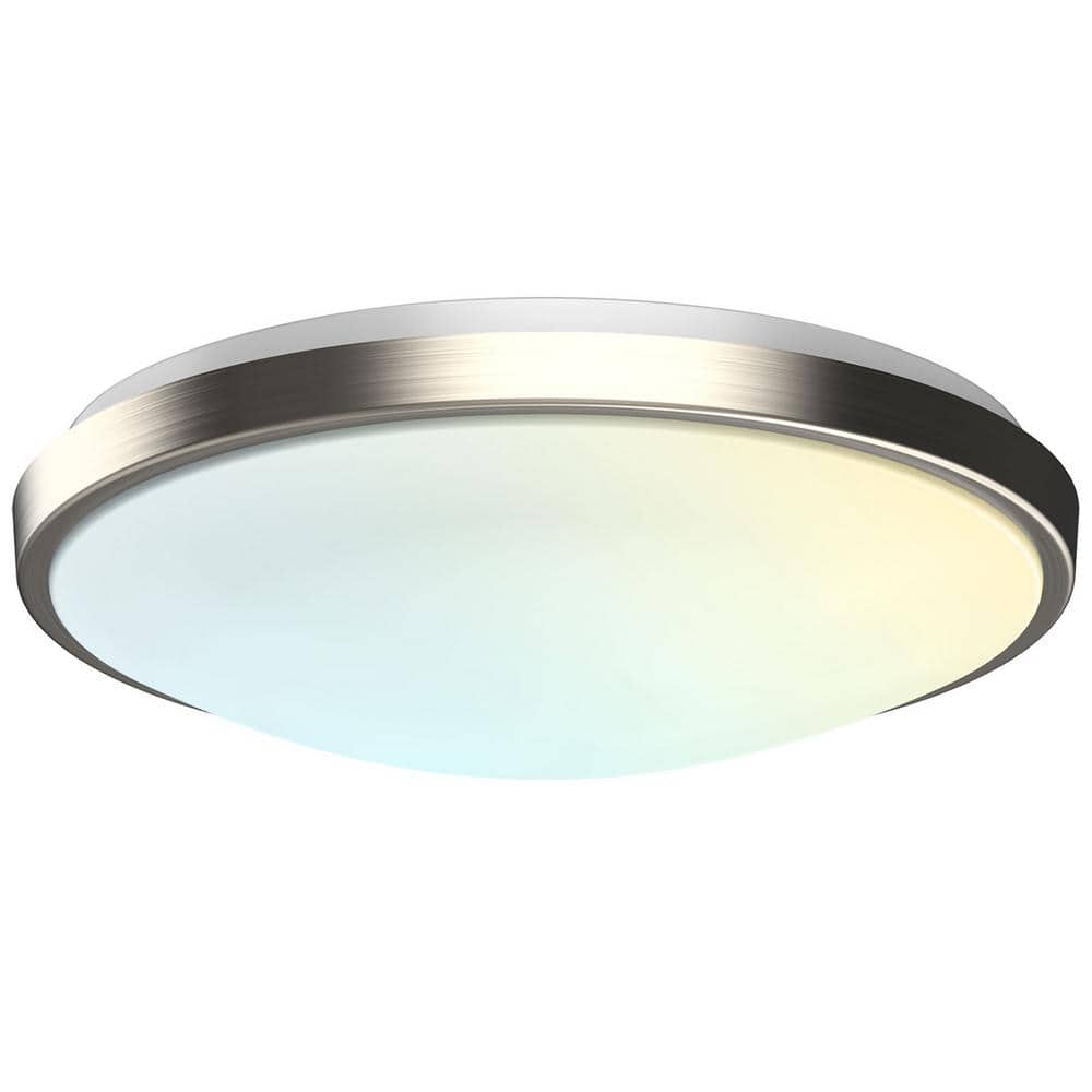 13 in. Selectable LED Flush Mount Light with Motion Sensor 5CCT 2700K-5000K 20-Watt 1500 Lumens Brushed Nickel price history on PriceWatchPro