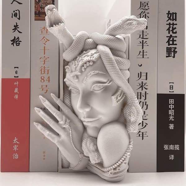 Medusa intimidea S〜M 白 9点セット Vintage White Medusa and Snake Women Resin Bookends WK1608 - The