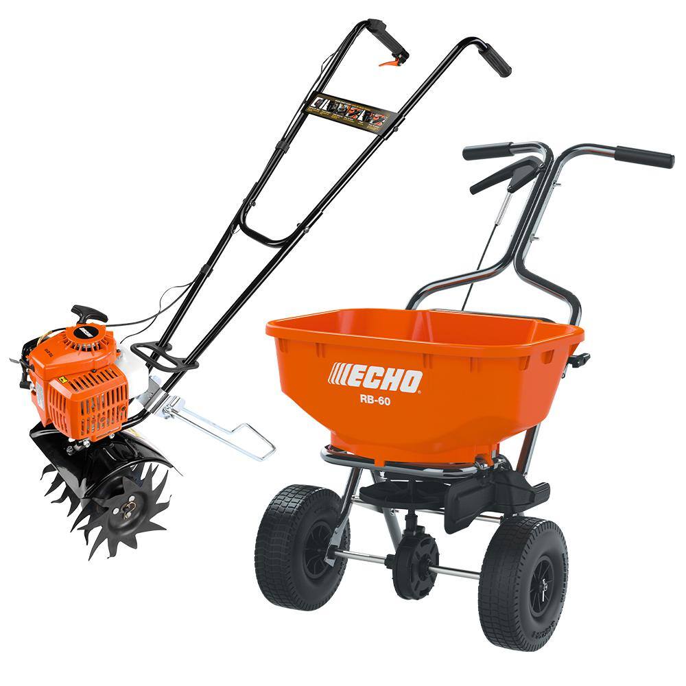 Reviews for ECHO 60 lb. HeavyDuty Turf Broadcast Spreader and 9 in. 21.2 cc Gas Tiller