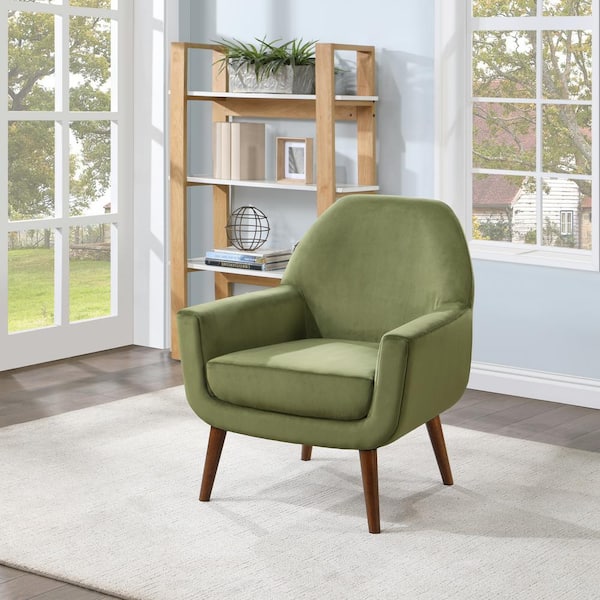 Green velvet 2024 mid century chair