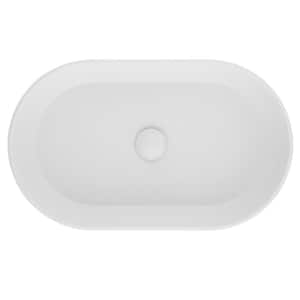 24 in. L x 14.6 in. W White Acrylic Oval Vessel Bathroom Sink without Faucet