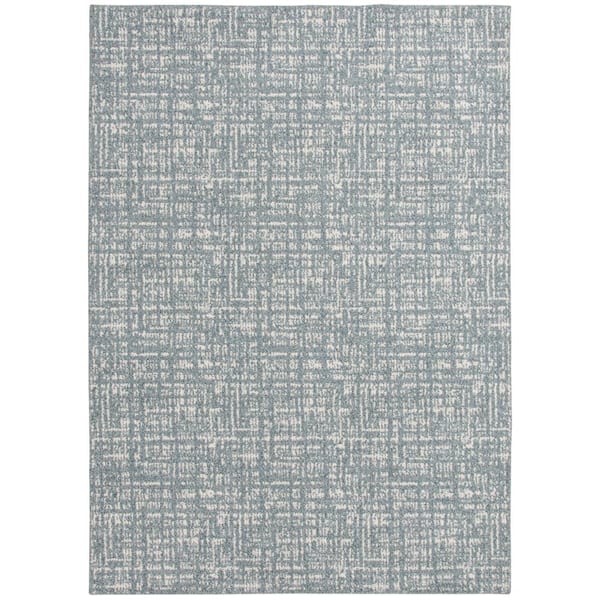 Light Blue/White 5 ft. x 7 ft. Abstract Area Rug