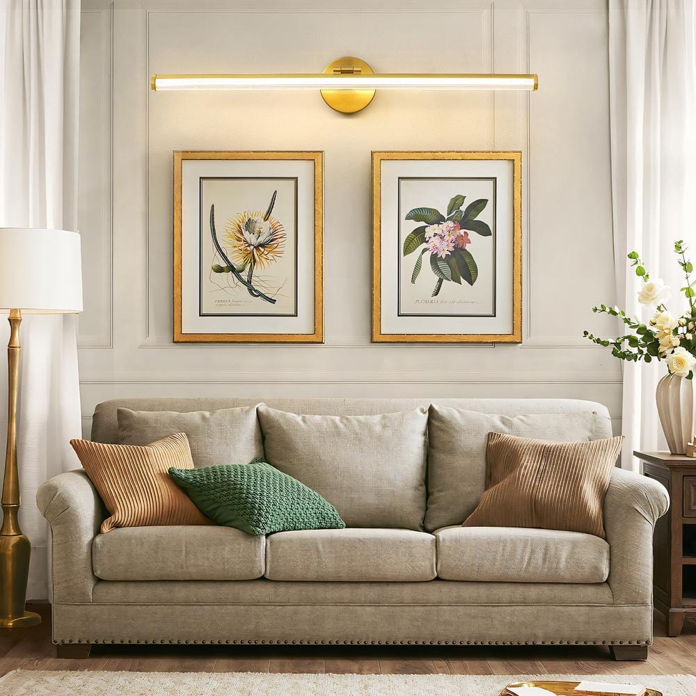 30-Inch Gold Dimmable LED Vanity Light with Acrylic Shade