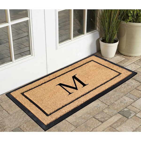 A1 Home Collections A1hc Natural Coir and Rubber Door Mat, 24x36,Thick Durable Doormats for Indoor Outdoor Entrance, Heavy Duty, Thin Profile Easy