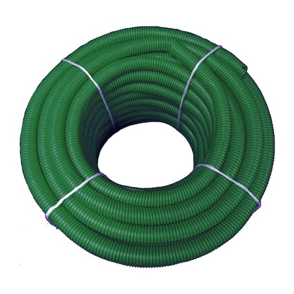 TekTube 1/2 in. x 100 ft Flexible Corrugated Green HDPE NON Split Tubing Wire Loom Non-Metallic Conduit
