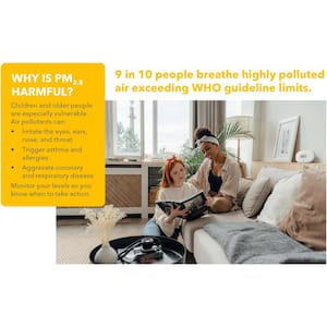 View Air Quality Battery-Operated Indoor Air Quality Monitor with Wi-Fi, for PM2.5, Humidity and Temperature