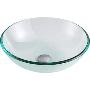 Etude Series Round Glass Vessel Sink in Lustrous Clear