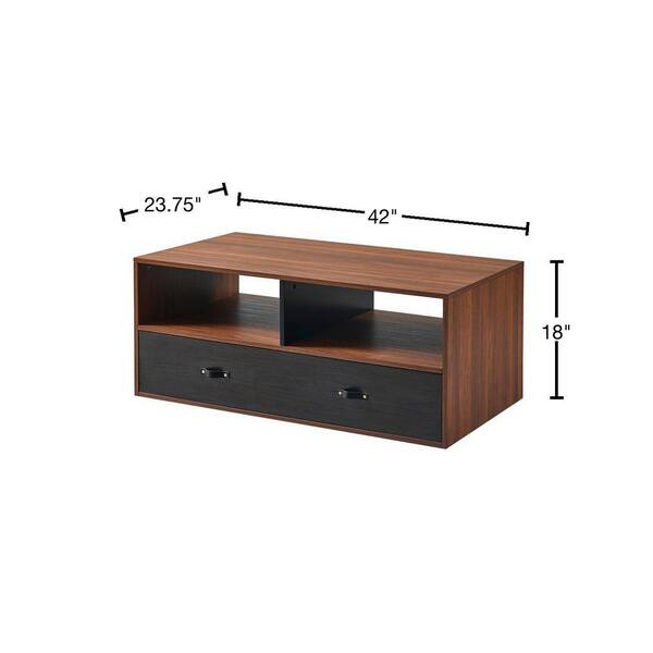 Teamson Home Henry Rectangle Wood Coffee Table with Storage and