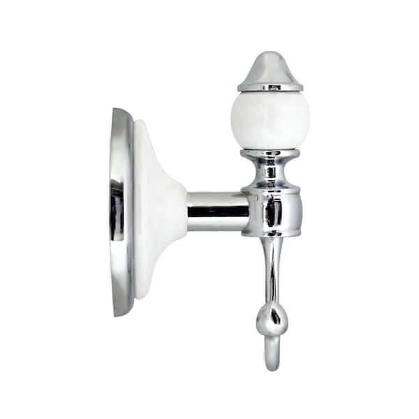 MODONA ARORA Double Robe and Towel Hook in White Porcelain and Polished  Chrome 9754-A - The Home Depot