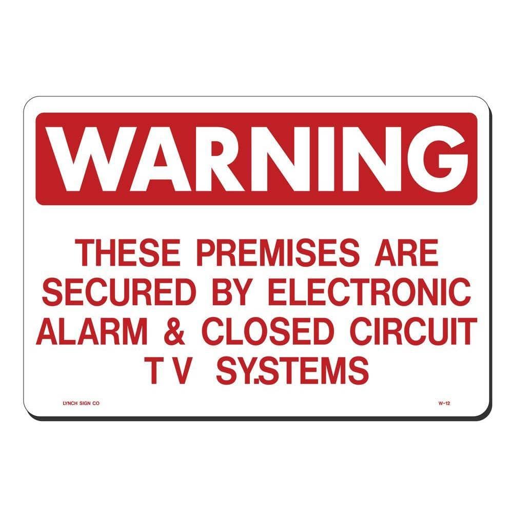 14 in. x 10 in. Alarm and Closed Circuit TV System Sign Printed on More Durable, Thicker, Longer Lasting Styrene Plastic