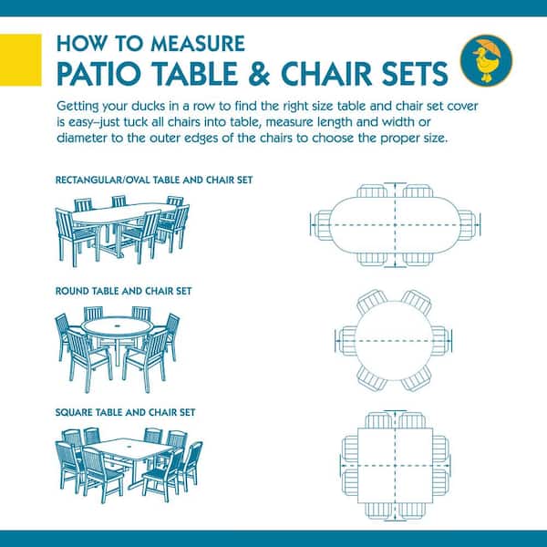 Duck Covers Elegant 108 In Round Patio Table With Chairs Cover Ltr108108 The Home Depot Duck Covers Elegant 108 In Round Patio, How To Measure A Circular Table