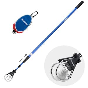 15 ft. Golf Ball Retriever Telescopic with Stainless Locking Head and Dual-Zip Headcover for Water