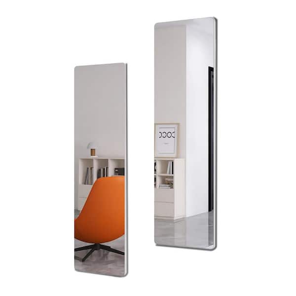 Miscool Anky 9.57 in. W x 33.07 in. H Rectangle Frameless Wall Mounted Horizontal or Vertical Full Length Door Mirror (Set of 2)