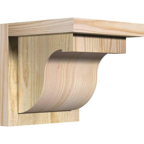 Ekena Millwork 8 in. x 8 in. x 8 in. Douglas Fir Del Monte Rough Sawn Corbel with Backplate