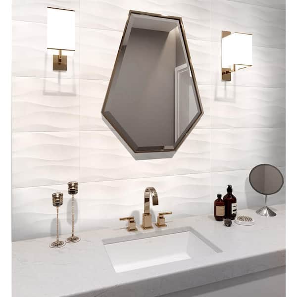 Galactic 11.7 in. x 35.2 in. White Ceramic Satin Wall Tile (17.16 sq. ft./case) 6-Pack