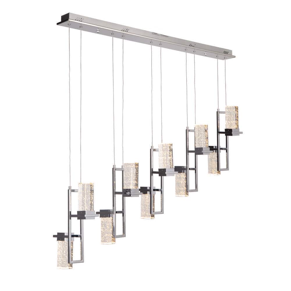 10-Light Chrome Finish Dining/Kitchen Island LED Pendant Light with K9 Clear Seeded Crystal Shades price history on PriceWatchPro