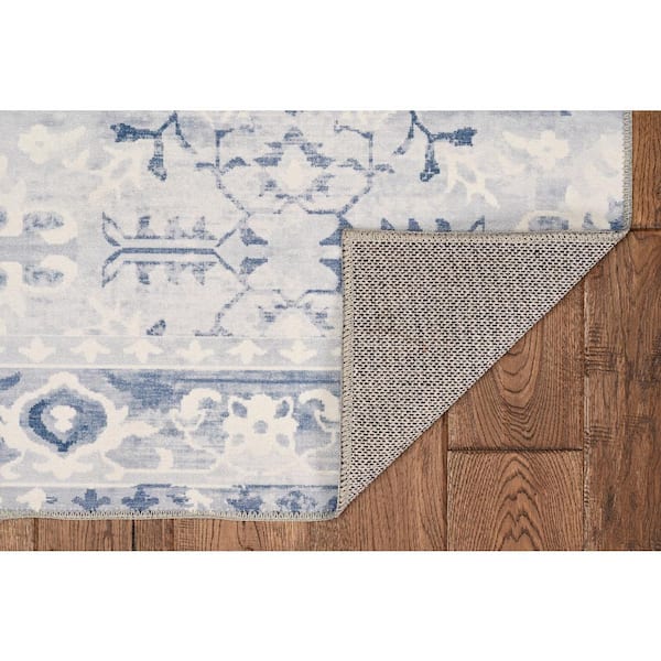 Washable Willis Grey/Ivory 3 ft. x 5 ft. Abstract Rectangle Area Rug