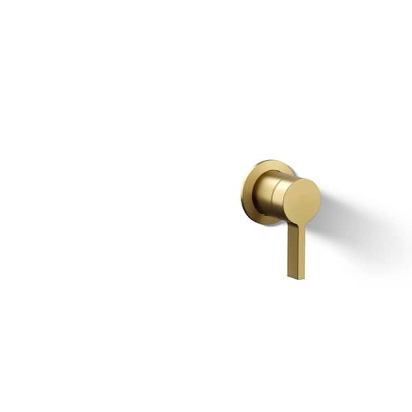 KOHLER Components Wall-Mount Bathroom Sink Faucet Handle in Vibrant Brushed Moderne Brass