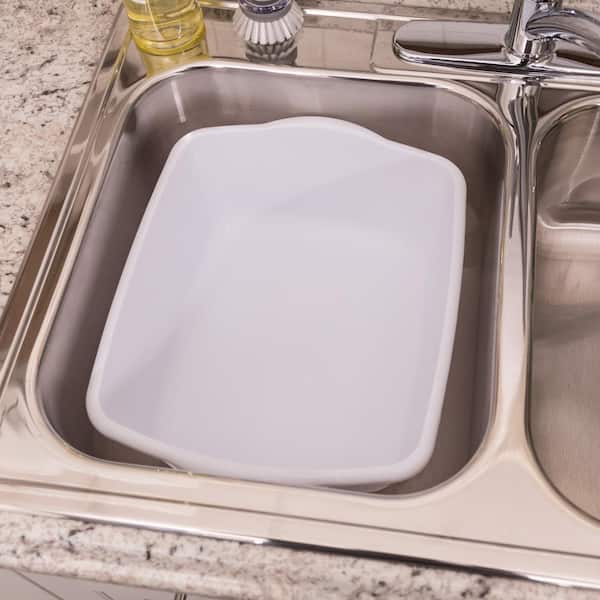 Sterilite 0647 Large Multi-Function Home 12-Qt Sink Dish Wash Pan Red 8 Pack 