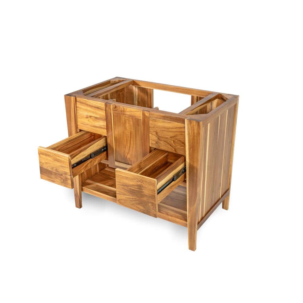 36" Earthy Teak Solid Wood Freestanding Vanity