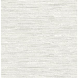 Sheehan Silver Grey Faux Grasscloth Wallpaper Sample