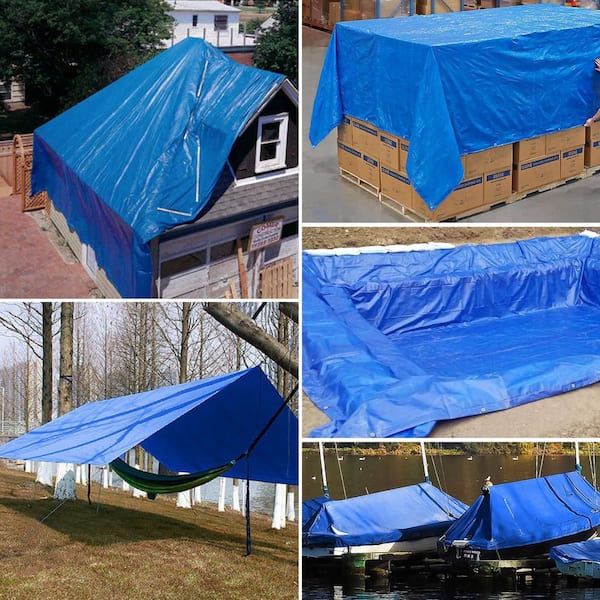 ECOOPTS 5 ft. x 7 ft. Tarp Cover 5 Mil Waterproof Poly Tarps