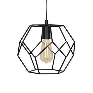 Addington Park 1-Light Black Open Socket Pendant with Geometric Frame 31785