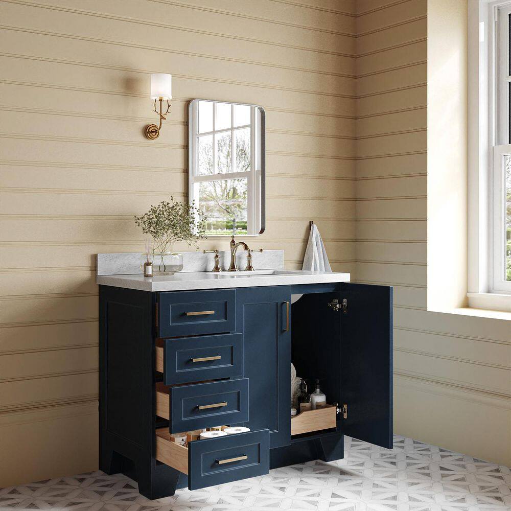 Midnight Blue 43" Single Basin Vanity with Marble Top