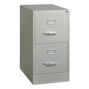 22 in. D 2-Drawer Light Gray Metal Letter Width 15 in. W Vertical File Cabinet, Commercial Grade