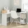 Furinno 54 in. L-Shaped White Computer Desk with Shelves 16084WH - The Home  Depot