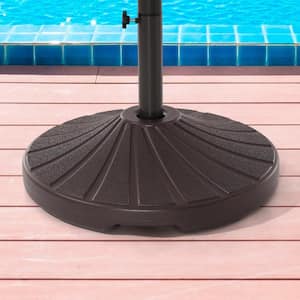 Patio Umbrella Base Weight Base HDPE Plastic Material Waterproof, Be Used for Patio Umbrella of 7 - 11FT in Dark Brown