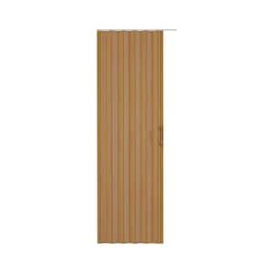 36 in. x 78.75 in. Oak Vinyl Accordion Door with Hardware Kit, Sliding Accordion Door with Hardware Kit