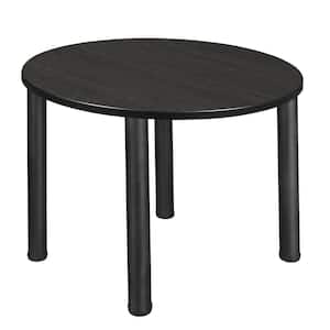 Rumel 38 in. Square Ash Grey and Black Composite Wood Breakroom Table (Seats-4)