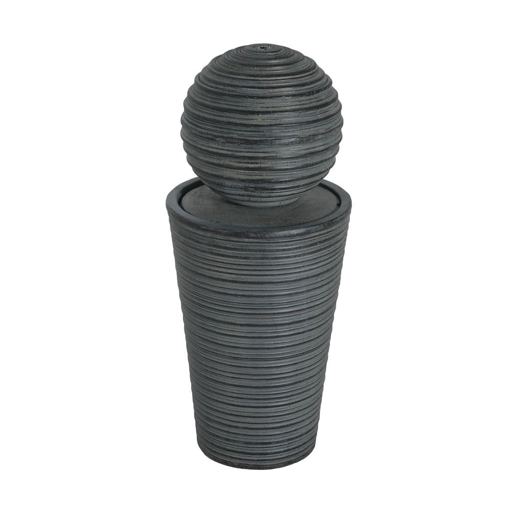 Concrete 31.50 in. Electric Cement Column Cascade Fountain with LED Light Shadow Ambiance Modern Outdoor price history on PriceWatchPro
