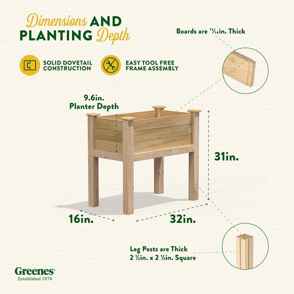 Natural Cedar Elevated Garden Bed for Outdoor Spaces