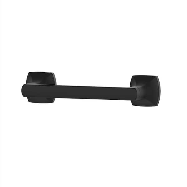 Vaneri Wall Mount Double Post Pivot Toilet Paper Holder in Matte Black
