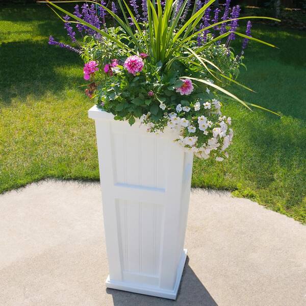 32-in Outdoor Garden Grow Plant Flower Decoration Cape Cod Tall Planter White for sale online 
