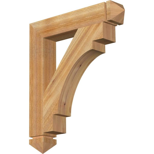 Ekena Millwork 4 in. x 28 in. x 24 in. Western Red Cedar Merced Arts and Crafts Rough Sawn