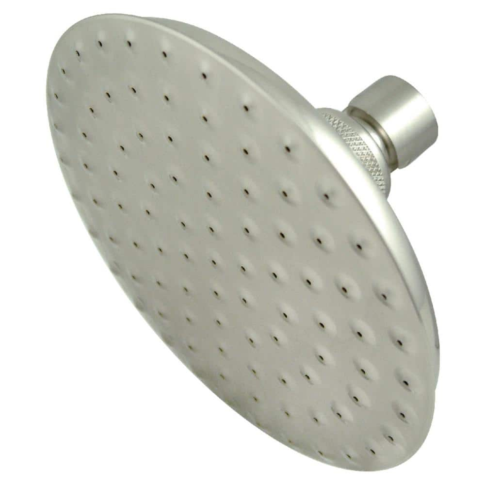 1-Spray 5.3 in. Single Wall Mount Fixed Rain Shower Head in Brushed Nickel -  Kingston Brass, HCK135A8