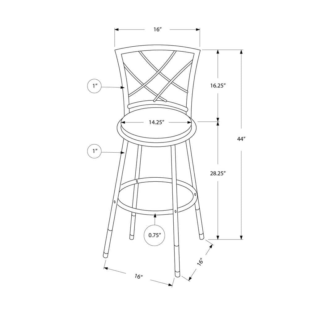 White and Gray Metal Swivel Bar Stools with Criss-Cross Back, Set of 2