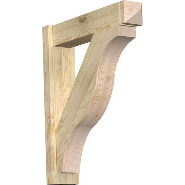 Ekena Millwork 6 in. x 30 in. x 26 in. Douglas Fir Fuston Arts and Crafts Rough Sawn Outlooker